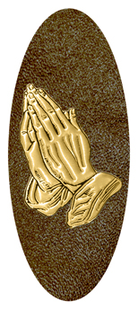 329 D516-516-GD-SH-BR Gold Praying Hands Shimmer Brown